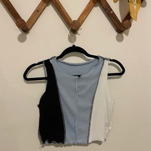 Color block, cropped tank